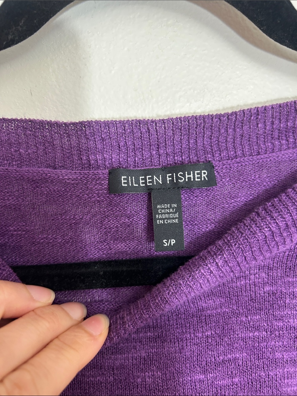 Eileen Fisher Organic Linen Cotton Slub Crewneck Top Small Purple Lilac Frost - Picture 3 of 7